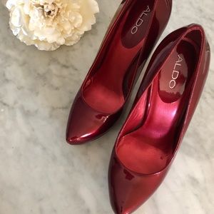 Aldo pumps — candy apple red